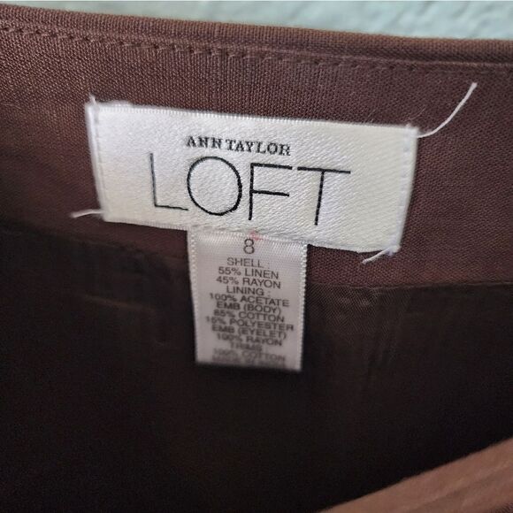 LOFT embroidery eyelet scallop hem side zip cottagecore prairie lined midi skirt - Picture 7 of 14